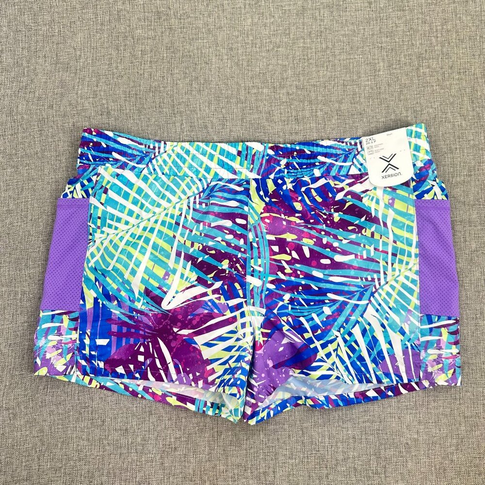 NEW Xersion Girls Plus Sport Shorts Lined Adjustable Waist 2XL Quick Dry
